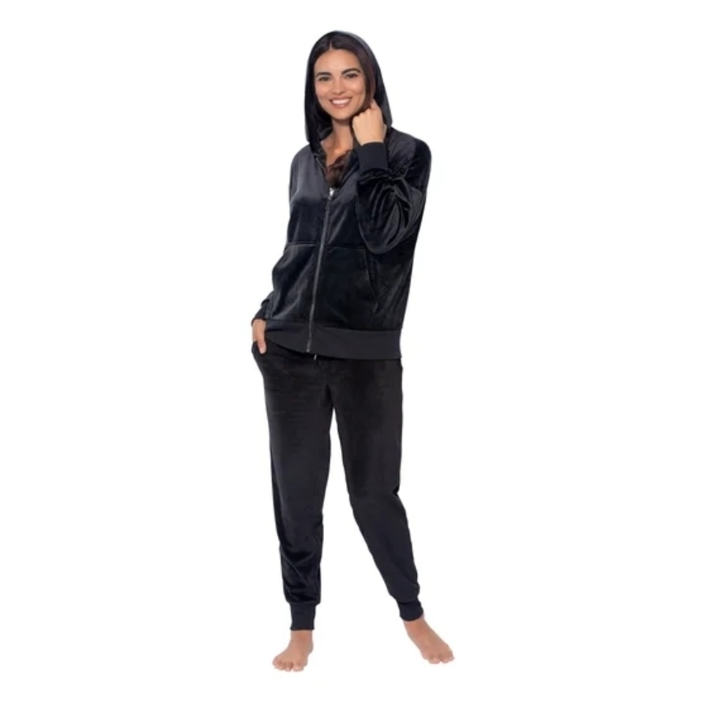 Felina Black Velour Jogger Set